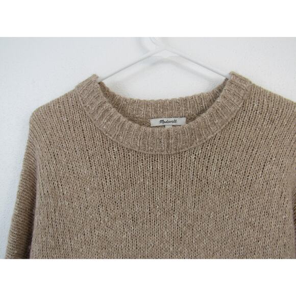 Madewell Small Baxter Sweater Tunic Tan Brown Open Knit Alpace Loungewear - Picture 6 of 8